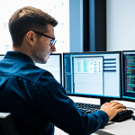 Vulnerability Analyst at Work**

"A cybersecurity professional, fully clothed in appropriate office attire, analyzing code on a large monitor in a brightly lit, modern security operations center. Several other analysts are working in the background. The scene is professional and focused. Perfect anatomy, natural proportions, well-formed hands, proper finger count. Safe for work, appropriate content, professional, modest."

**