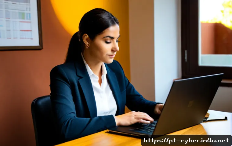 Home 13 사이버위협 대응 전문가 자격증 취득 방법 - Photorealistic cybersecurity certification study scene in Portugal: a focused adult professional wea...
